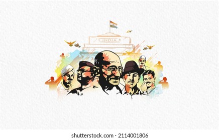 Martyrs Day, Shaheed diwas and patriotic background. Independence day of India freedom fighter background - Shutterstock ID 2114001806