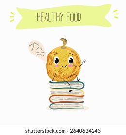 marula fruit cute funny cheerful characters. Vector hand drawn  illistration.
