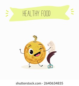 marula fruit cute funny cheerful characters. Vector hand drawn  illistration.