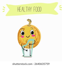 marula fruit cute funny cheerful characters. Vector hand drawn  illistration.