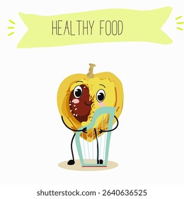 marula fruit cute funny cheerful characters. Vector hand drawn  illistration.