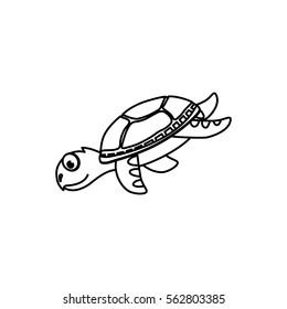 Marune turtle animal icon vector illustration graphic design