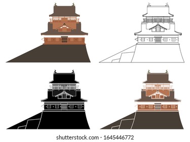 Maruoka castle in right view