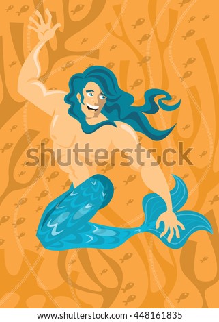 Marvelous Merman - vector illustration