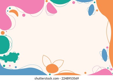Marvelous minimal background design. Background border design vector illustration. Pink, Green, Blue, and orange color base are nice minimalist illustrations.