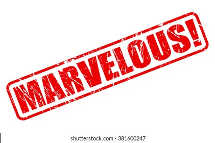 MARVELOUS red stamp text on white