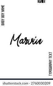 Marvin   -Male Names Vector Creative Brush Typography Text Lettering Design 