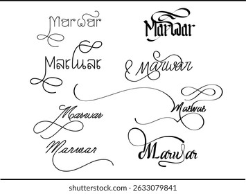 Marwar Logo Design – Heritage Calligraphy Typography for Royal Themes, Marwar Calligraphy Typography Logo