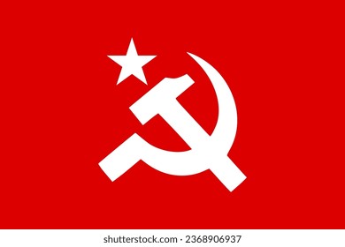 Bandera del partido marxista, Partido Comunista. ilustrador vector eps8.