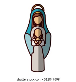Mary and baby jesus of holy night design