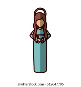 Mary cartoon of holy night design
