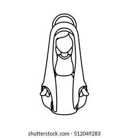Mary cartoon of holy night design