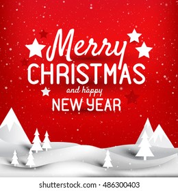 Mary Christmas and Happy New year greeting card  background, vector card, party invitation Holiday vector