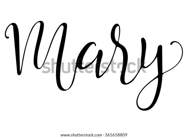 Mary Female Name Lettering Design Modern Stock Vektor Royaltyfri 365658809