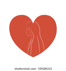 Mary inside heart design