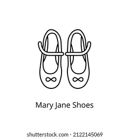 Mary Jane Shoes Icon In Vector. Logotype