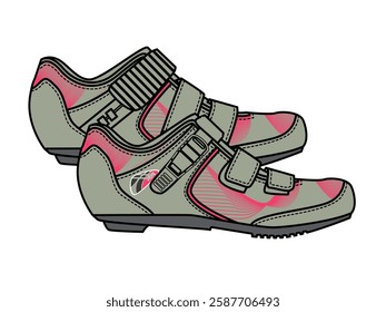 Mary jane shoes vector template technical design by adobe illustrator.