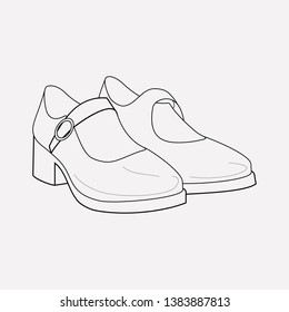 Mary janes icon line element. Vector illustration of mary janes icon line isolated on clean background for your web mobile app logo design.