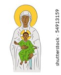 Mary and Jesus, vector illustration