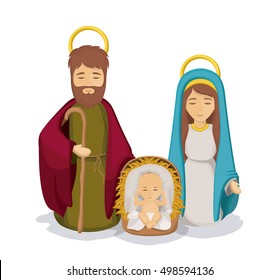 Mary And Joseph With Baby Jesus Design