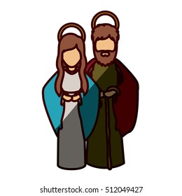 Mary and joseph cartoon of holy night design