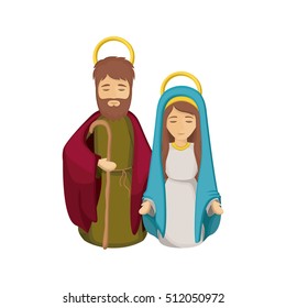 Mary and joseph cartoon of holy night design