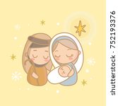 mary and joseph Christmas vector