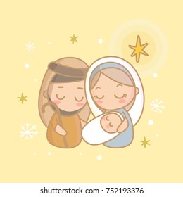 mary and joseph Christmas vector