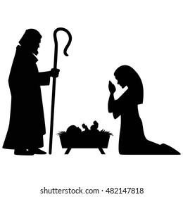517 Nativity shepherd silhouette Images, Stock Photos & Vectors ...