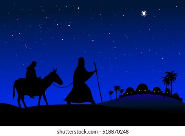 Mary And Joseph Journey To Bethlehem