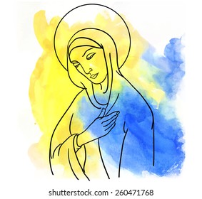 Mary Magdalene  on watercolor  background