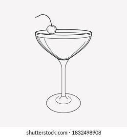 Mary pickford cocktail icon line element. Vector illustration of mary pickford cocktail icon line isolated on clean background for your web mobile app logo design.