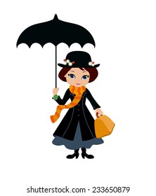 Mary Poppins with umbrella