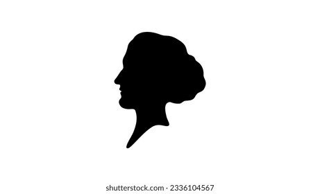 Mary Shelley silhouette, high quality vector