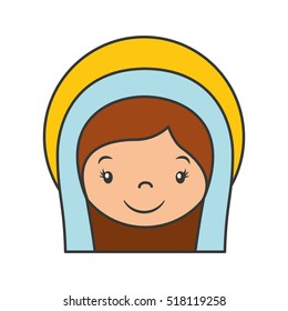 mary vigin manger character vector illustration design