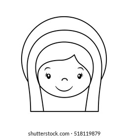 mary vigin manger character vector illustration design
