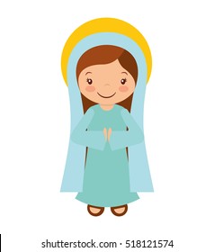 mary vigin manger character vector illustration design