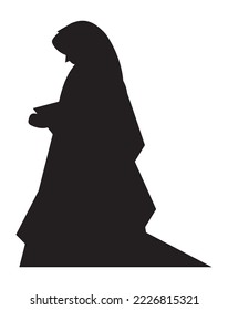 mary virgin manger silhouette icon