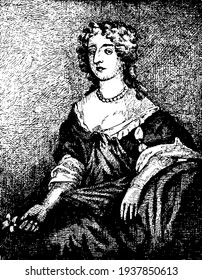 Mary Washington, vintage engraved illustration