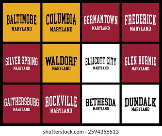 Maryland Cities by Population t shirt bundle