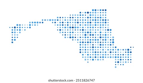 Maryland Dot Map. Us State Digital Style Shape. Maryland vector image. Us State shape blue circular dots. Beautiful vector illustration.