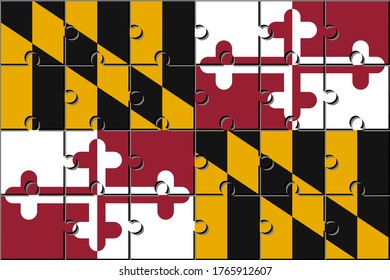 Maryland-Fahne aus Puzzleteilen