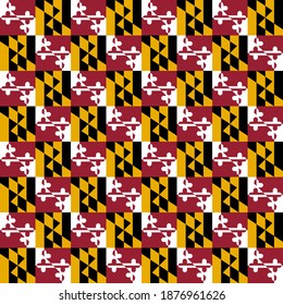 Maryland  Flag, Seamless Pattern. Vector Background
