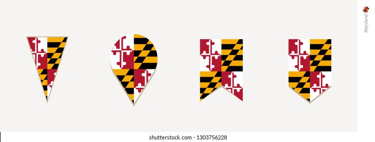 Maryland Flag In Vertical Design, Vector Illustration.