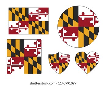 Maryland Flags Set