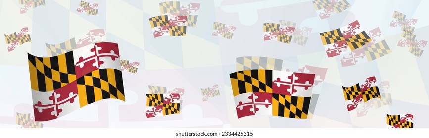 Maryland flag-themed abstract design on a banner. Abstract background design with National flags. Vector illustration.
