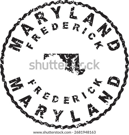 Maryland Frederick Round Seal Map Design