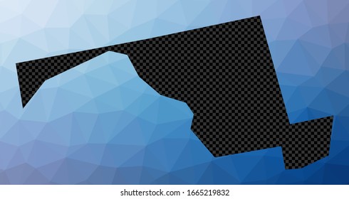 Geometrische Maryland-Karte. Stilform von Maryland im Low-Poly-Stil. Belebte uns Vektorillustration-Illustration.