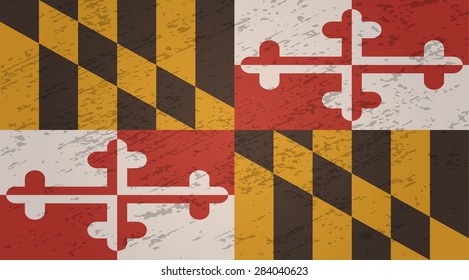Maryland grunge style flag. Vector EPS10