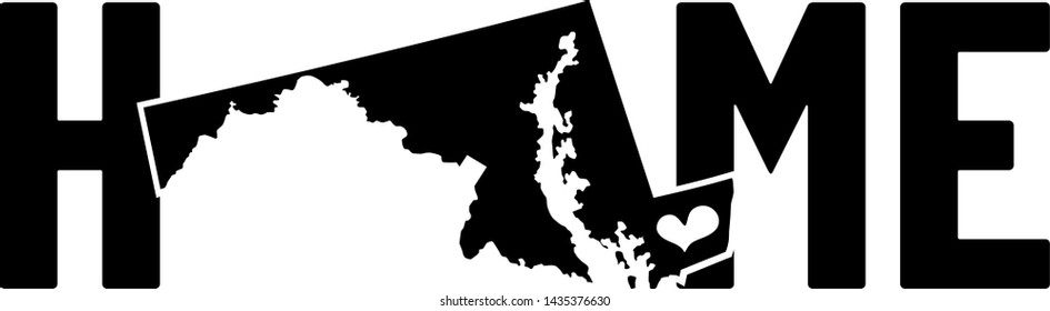 Maryland Home, Vector, America Map